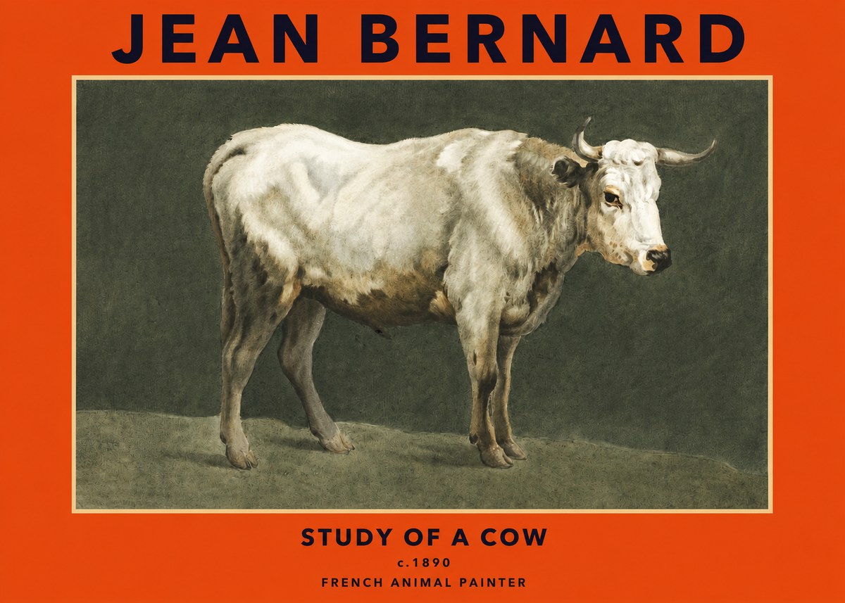 Jean Bernard Study of a Cow C. 1890 No2 - Poster