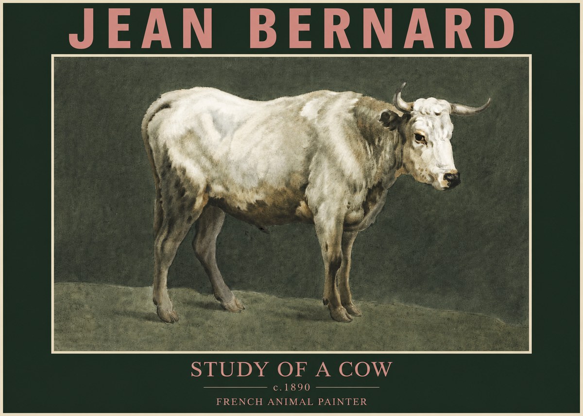 Jean Bernard Study of a Cow C. 1890 No3 - Poster