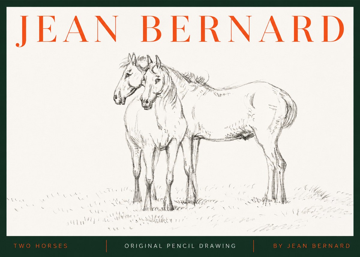 Jean Bernard Two Horses I No2 - Poster