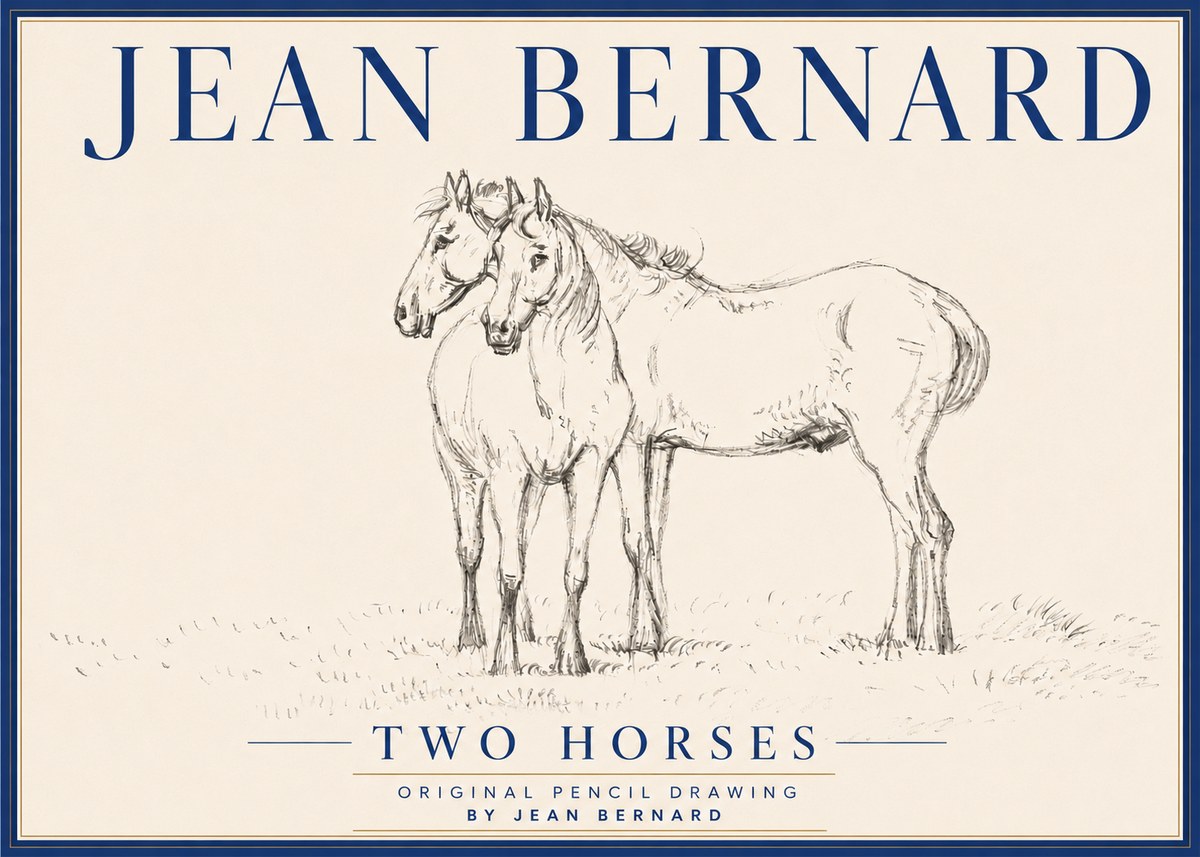Jean Bernard Two Horses I No6 - Poster
