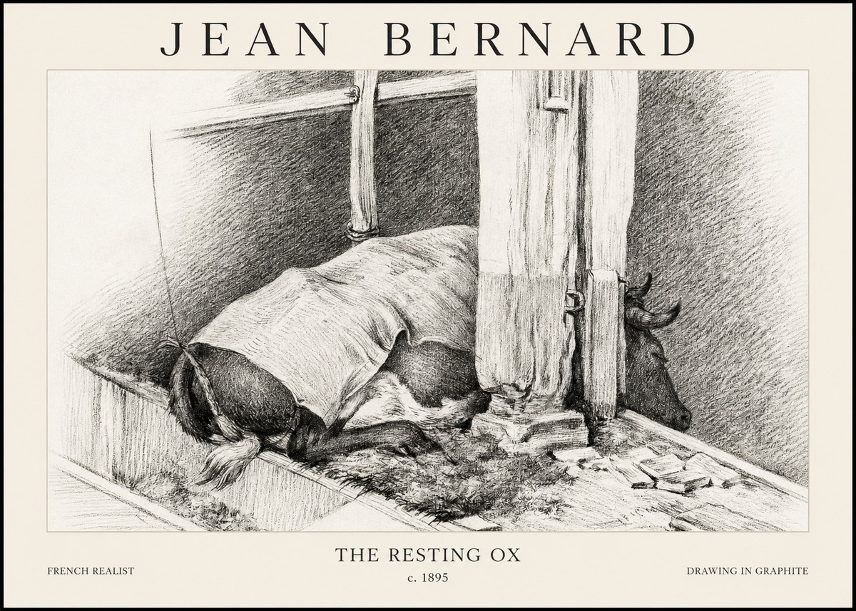 Jean Bernard The Resting Ox No1 - Poster