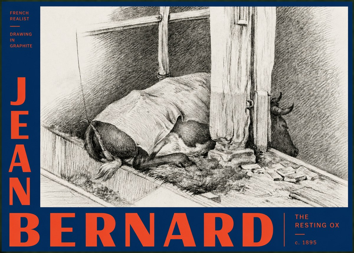 Jean Bernard The Resting Ox No3 - Poster