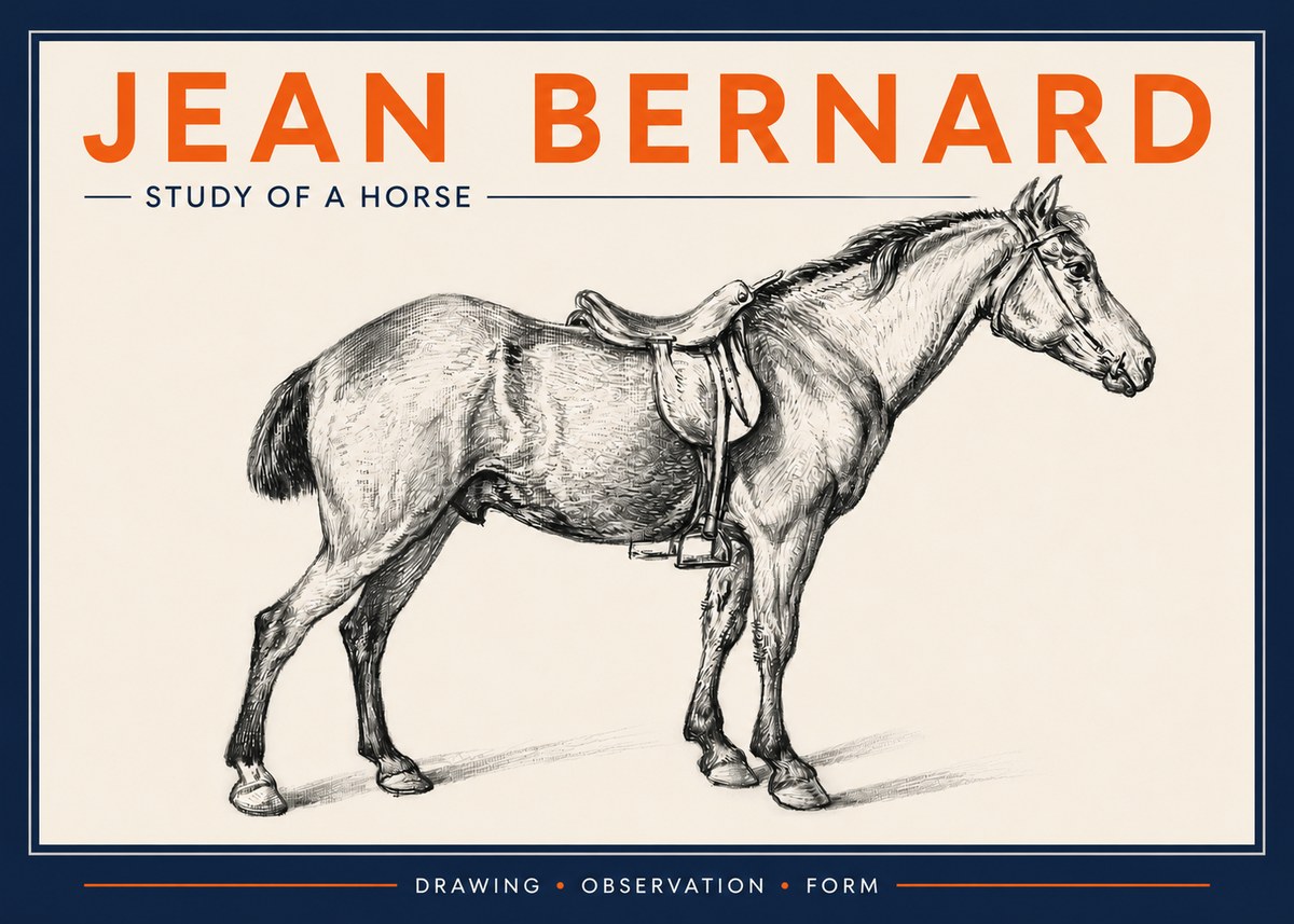 Jean Bernard Study of a Horse X No4 - Poster