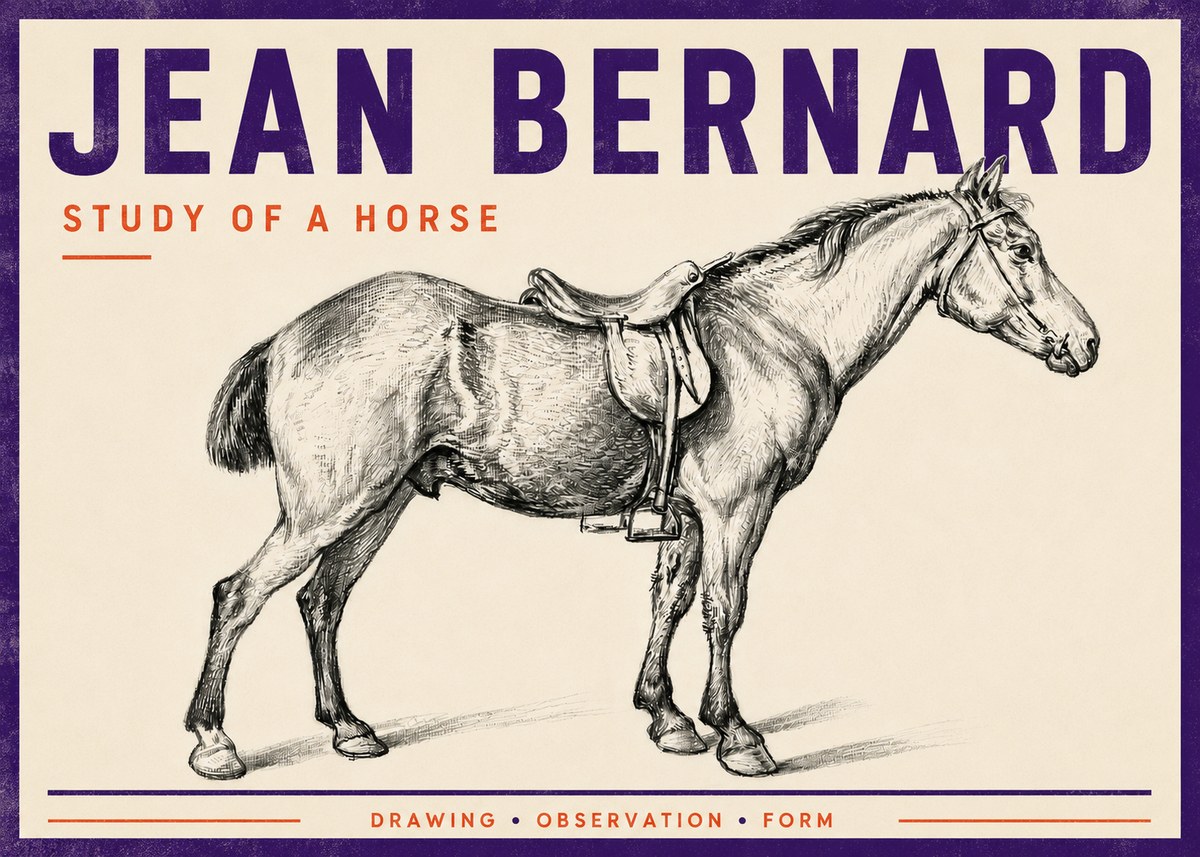 Jean Bernard Study of a Horse X No5 - Poster
