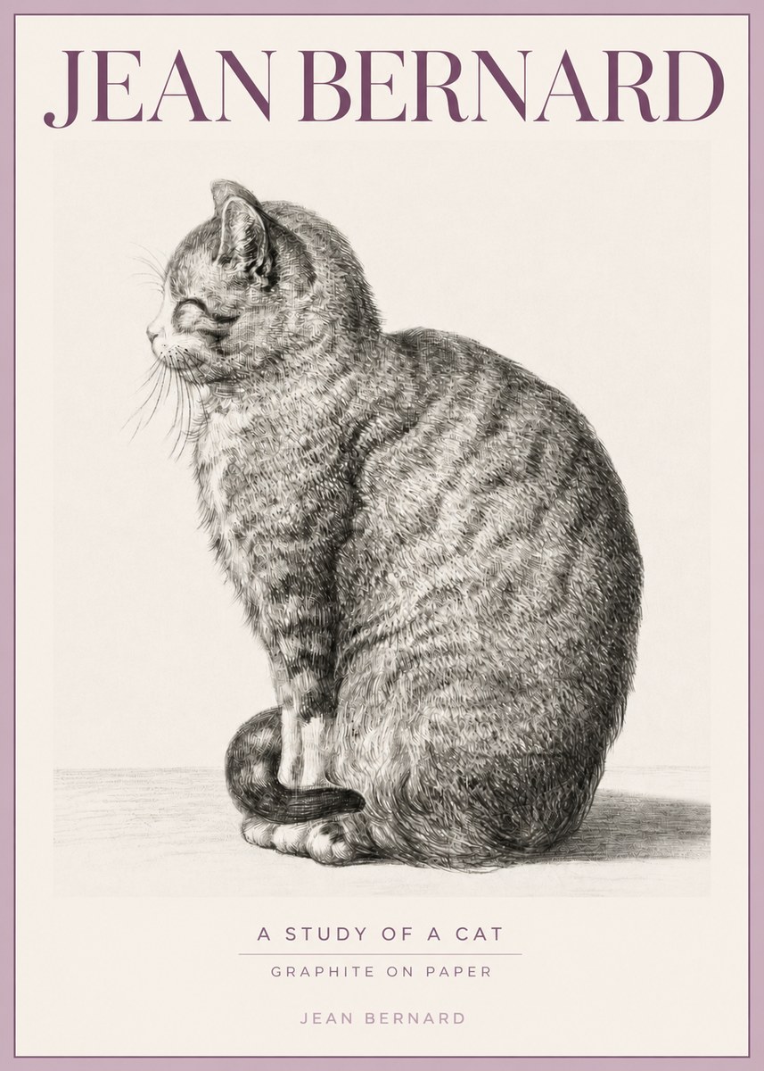 Jean Bernard Cat in Profile No5 - Poster