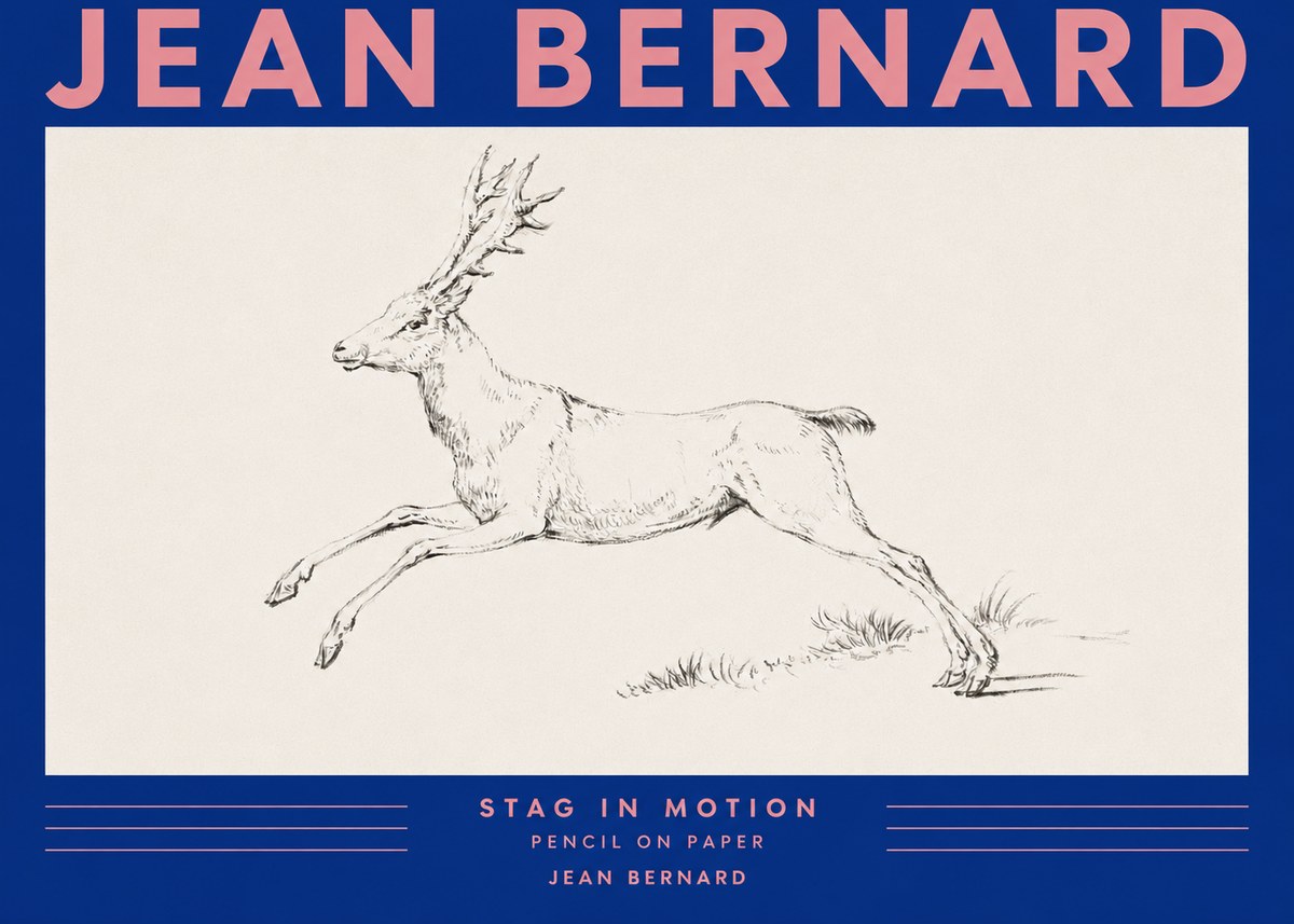 Jean Bernard Stag in Motion No3 - Poster