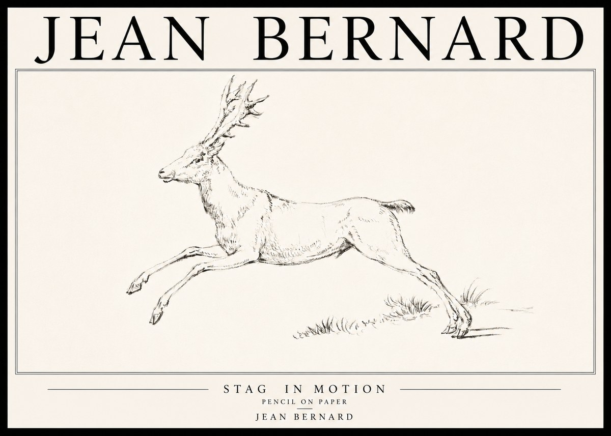 Jean Bernard Stag in Motion No6 - Poster