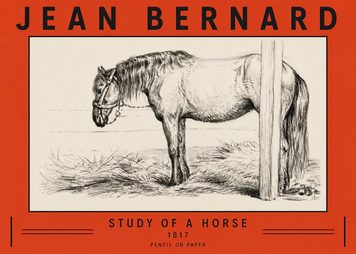 Jean Bernard Study of a Horse XII No3 - Poster
