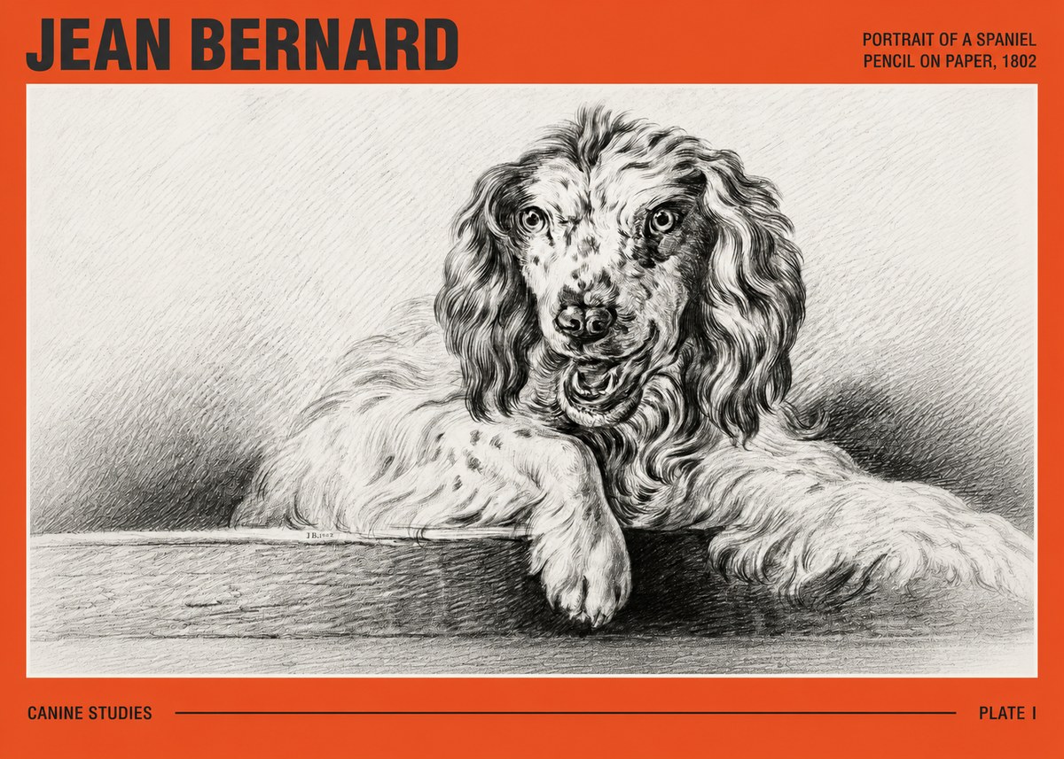 Jean Bernard Portrait of a Spaniel No3 - Poster