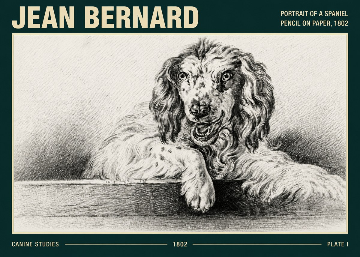 Jean Bernard Portrait of a Spaniel No5 - Poster
