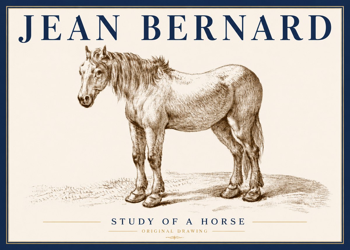 Jean Bernard Study of a Horse XIV No6 - Poster