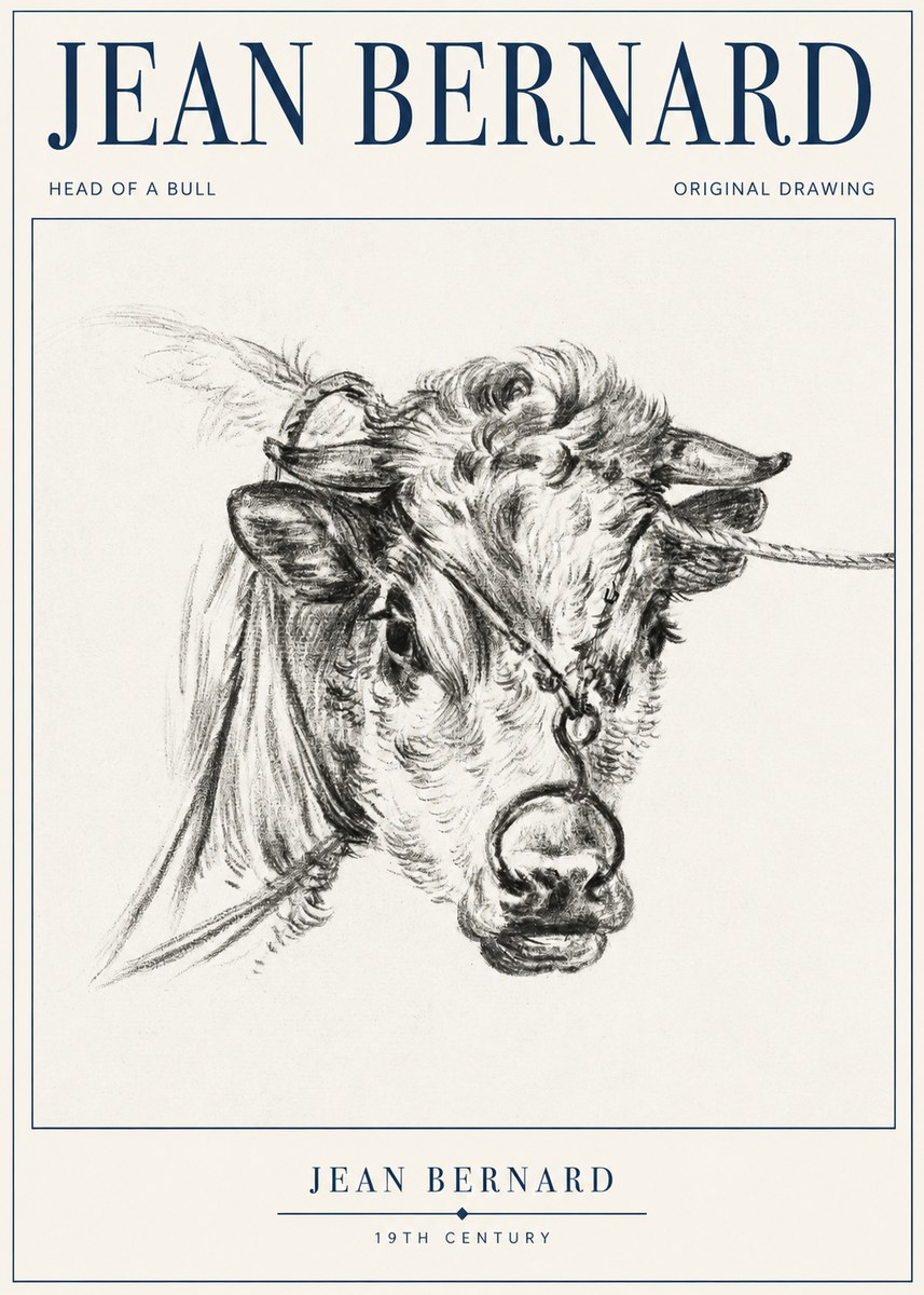Jean Bernard Head of a Bull No1 - Poster