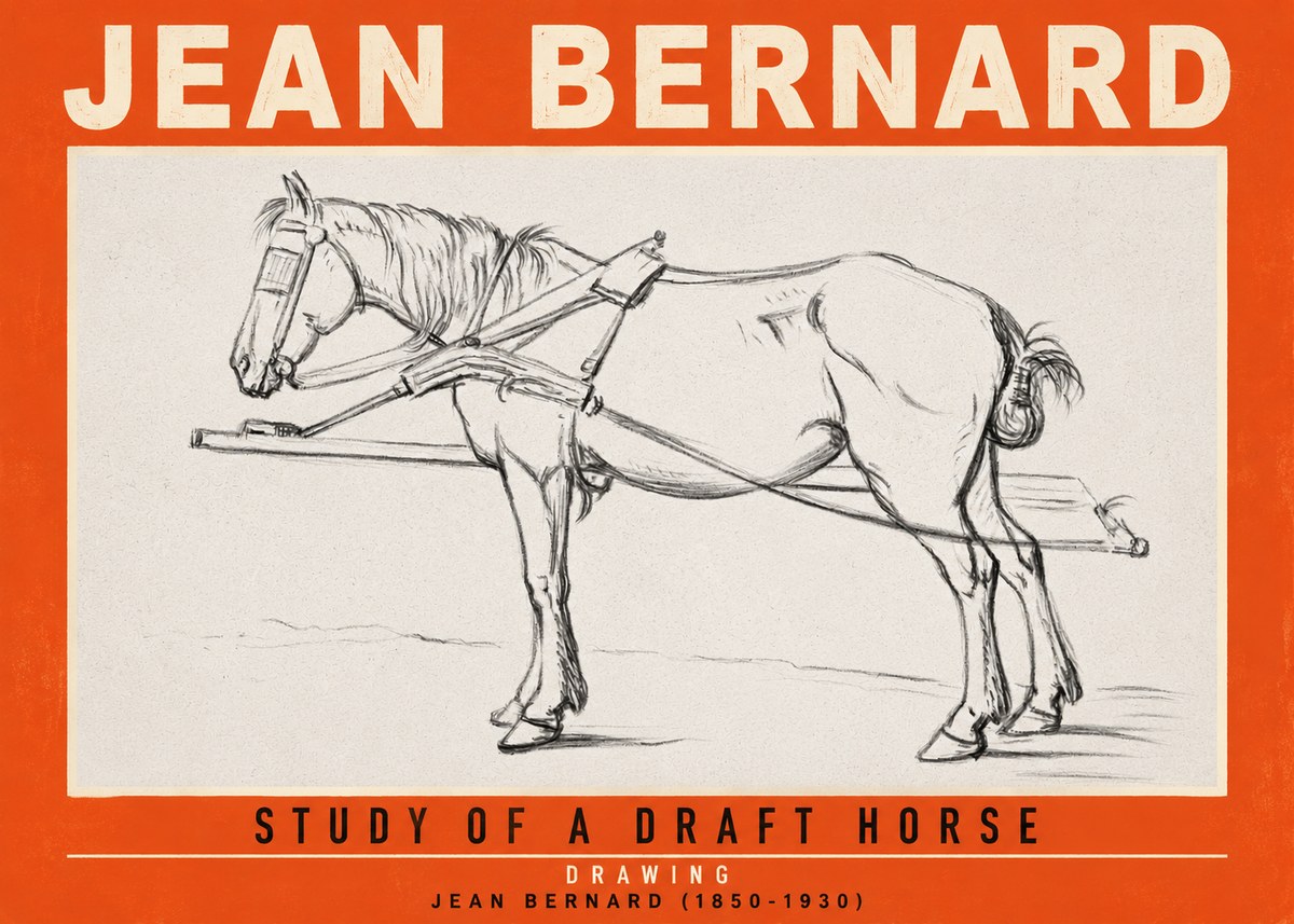Jean Bernard Study of a Draft Horse II No2 - Poster