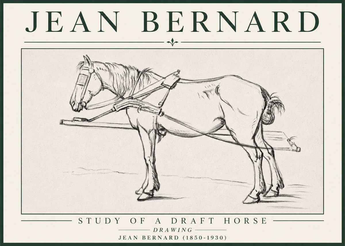 Jean Bernard Study of a Draft Horse II No4 - Poster