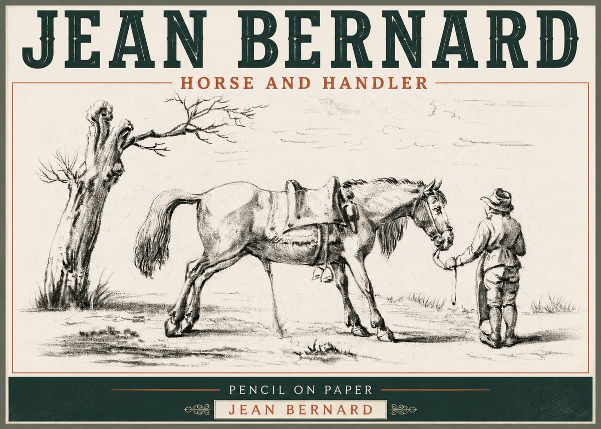 Jean Bernard Horse and Handler No6 - Poster