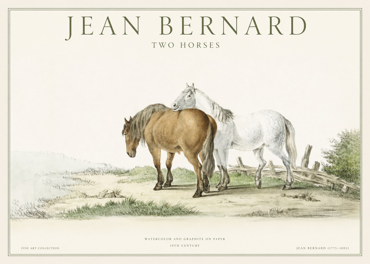 Jean Bernard Two Horses II No1 - Poster