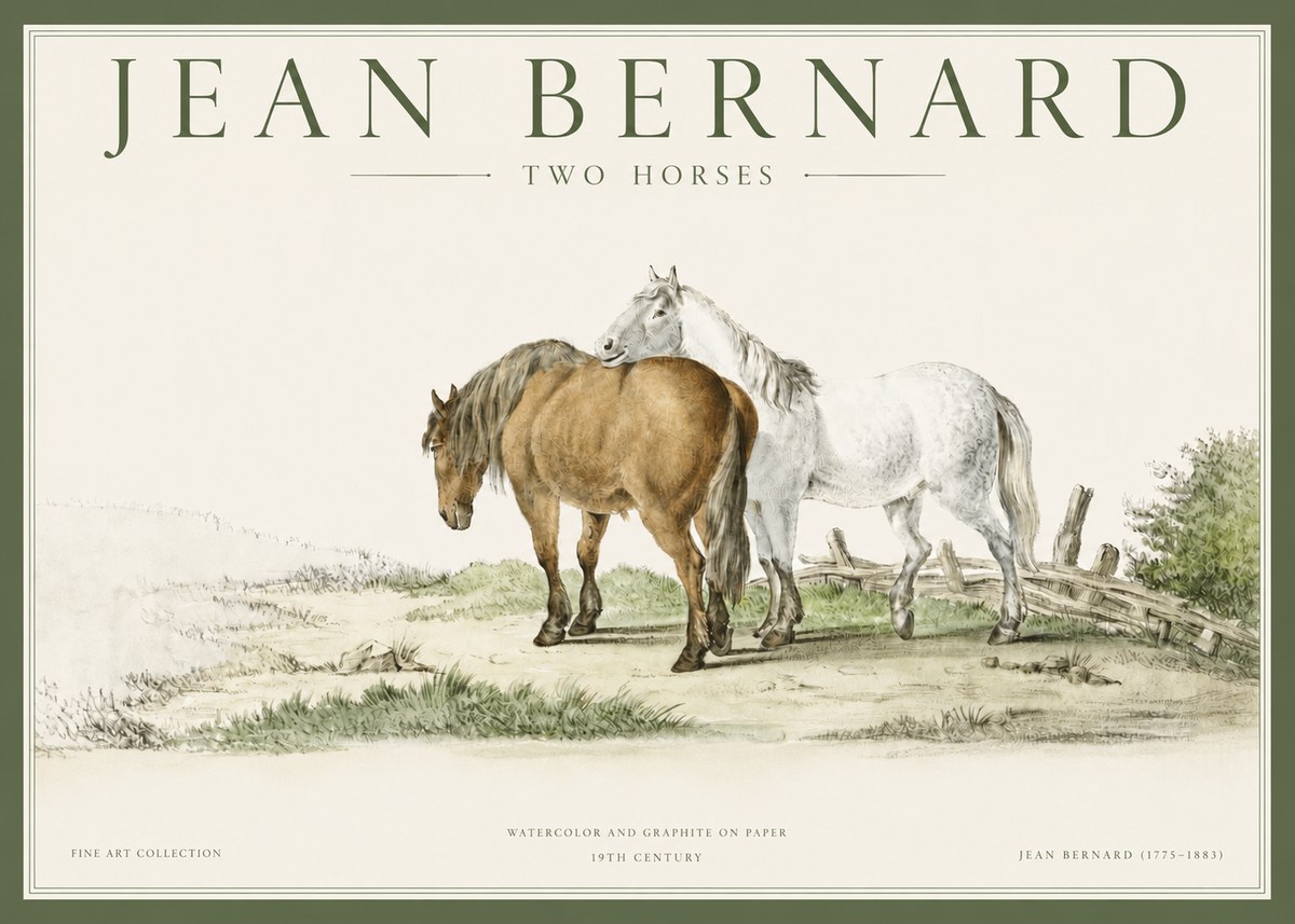 Jean Bernard Two Horses II No3 - Poster