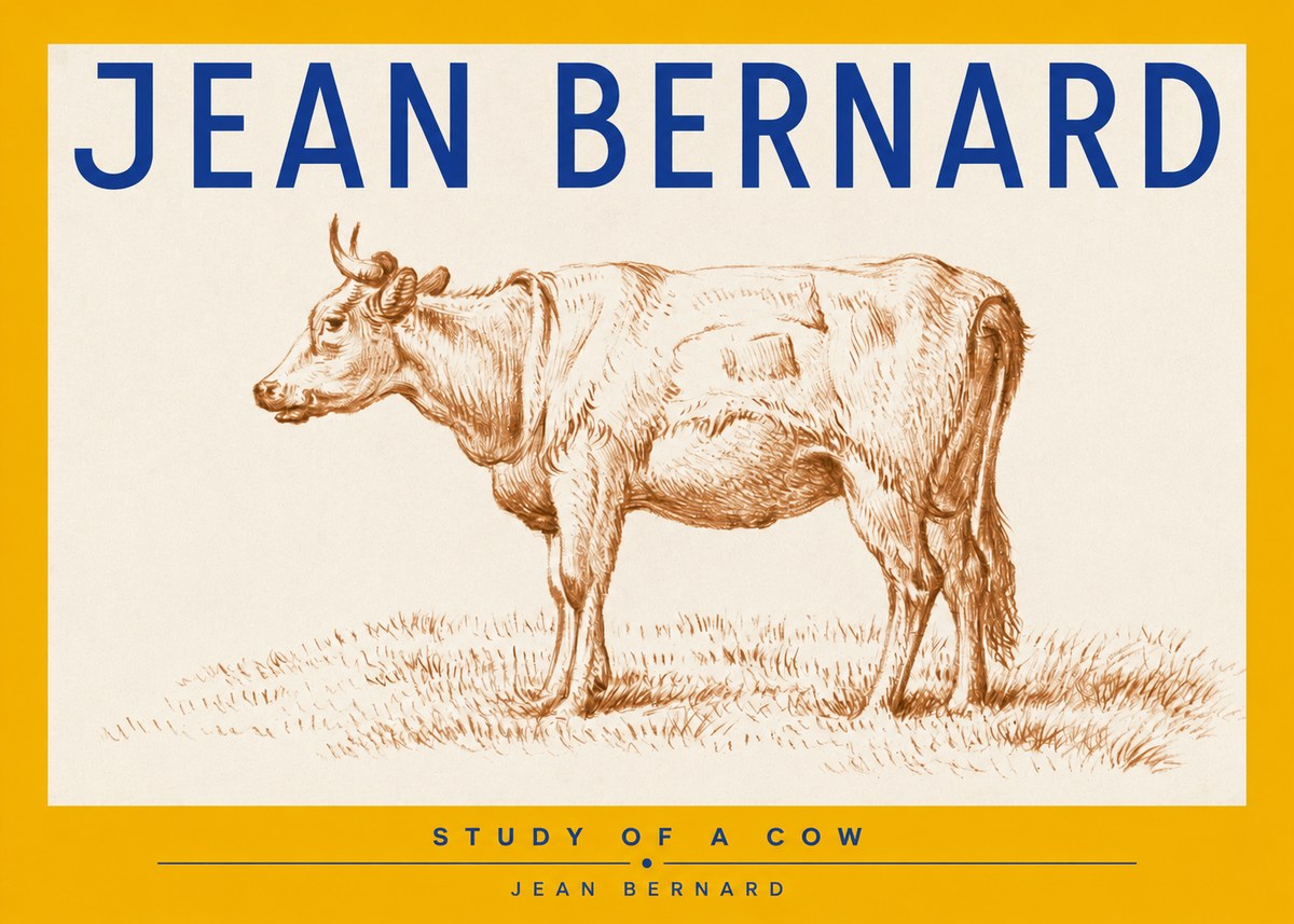 Jean Bernard Study of a Cow XIX No2 - Poster