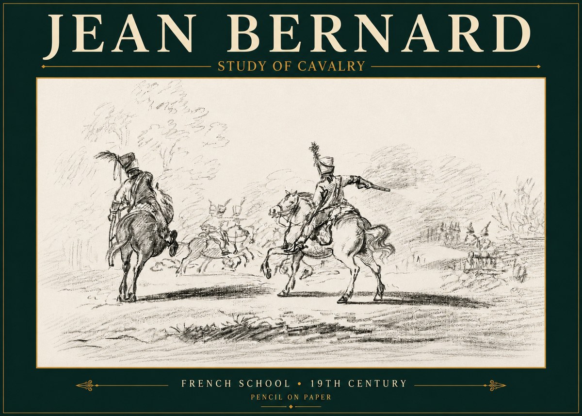 Jean Bernard Study of Cavalry No4 - Poster