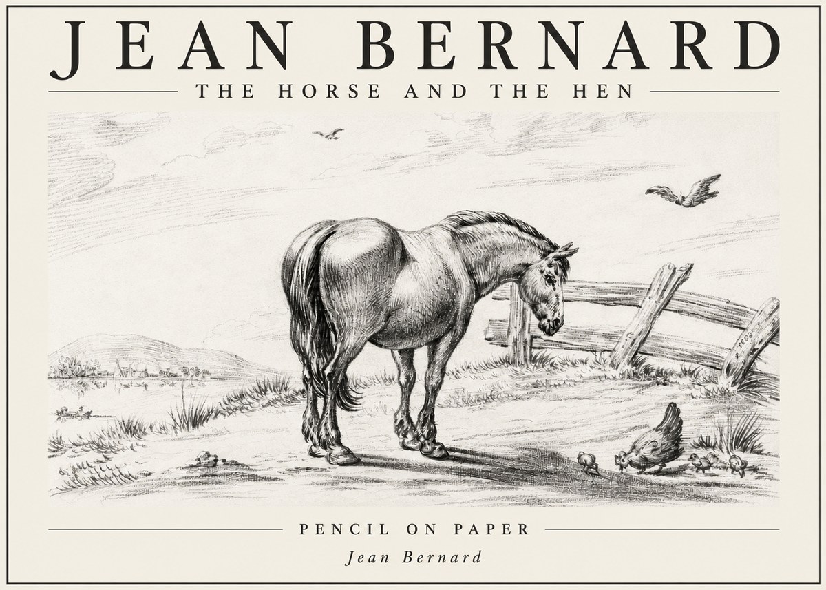 Jean Bernard Horse at the Fence No6 - Poster