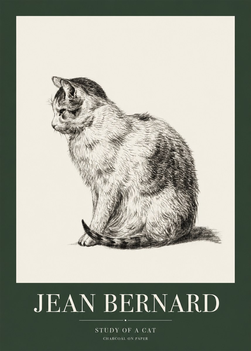 Jean Bernard Study of a Cat IV No1 - Poster