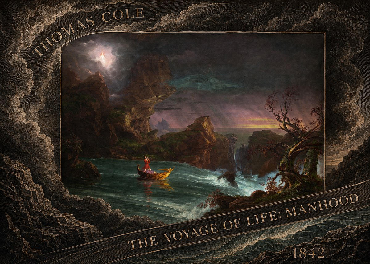 Thomas Cole The Voyage of Life: Manhood II No6 - Poster