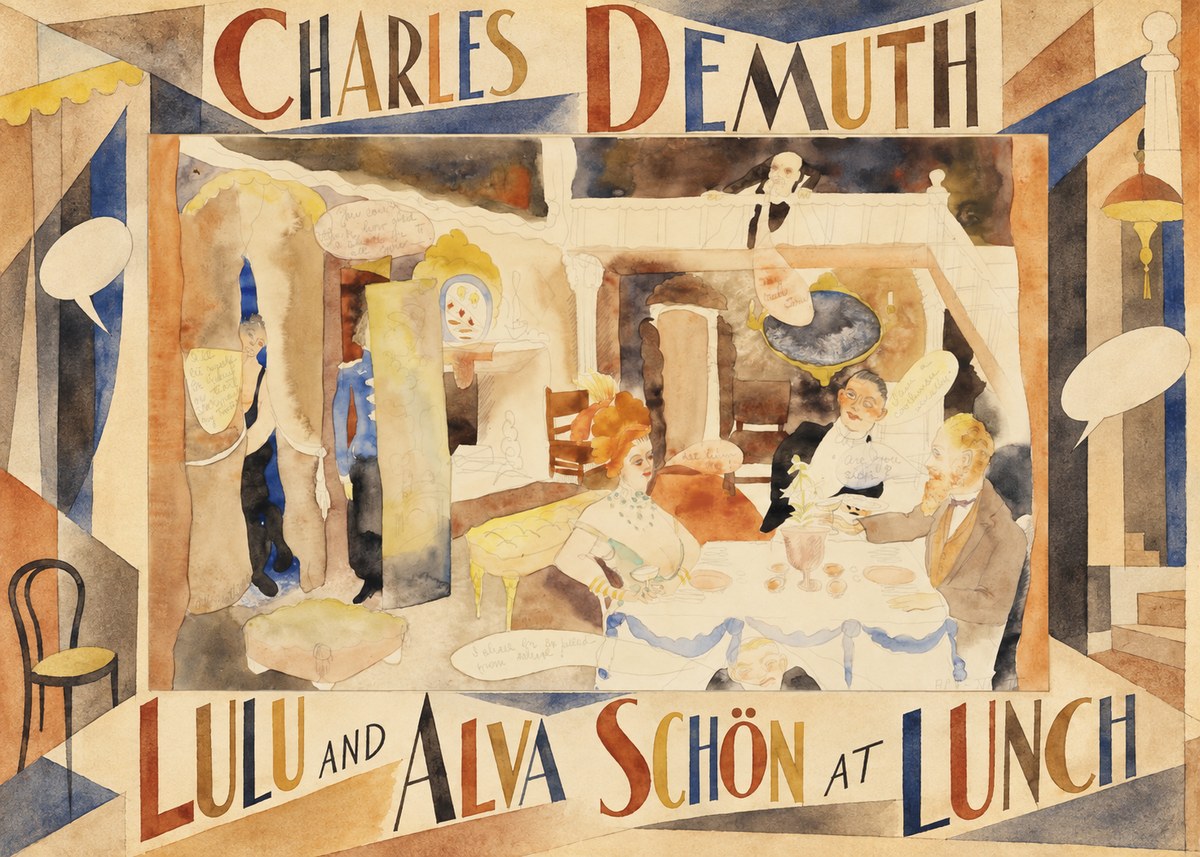 Charles Demuth Lulu and Alva Schön at Lunch No6 - Poster