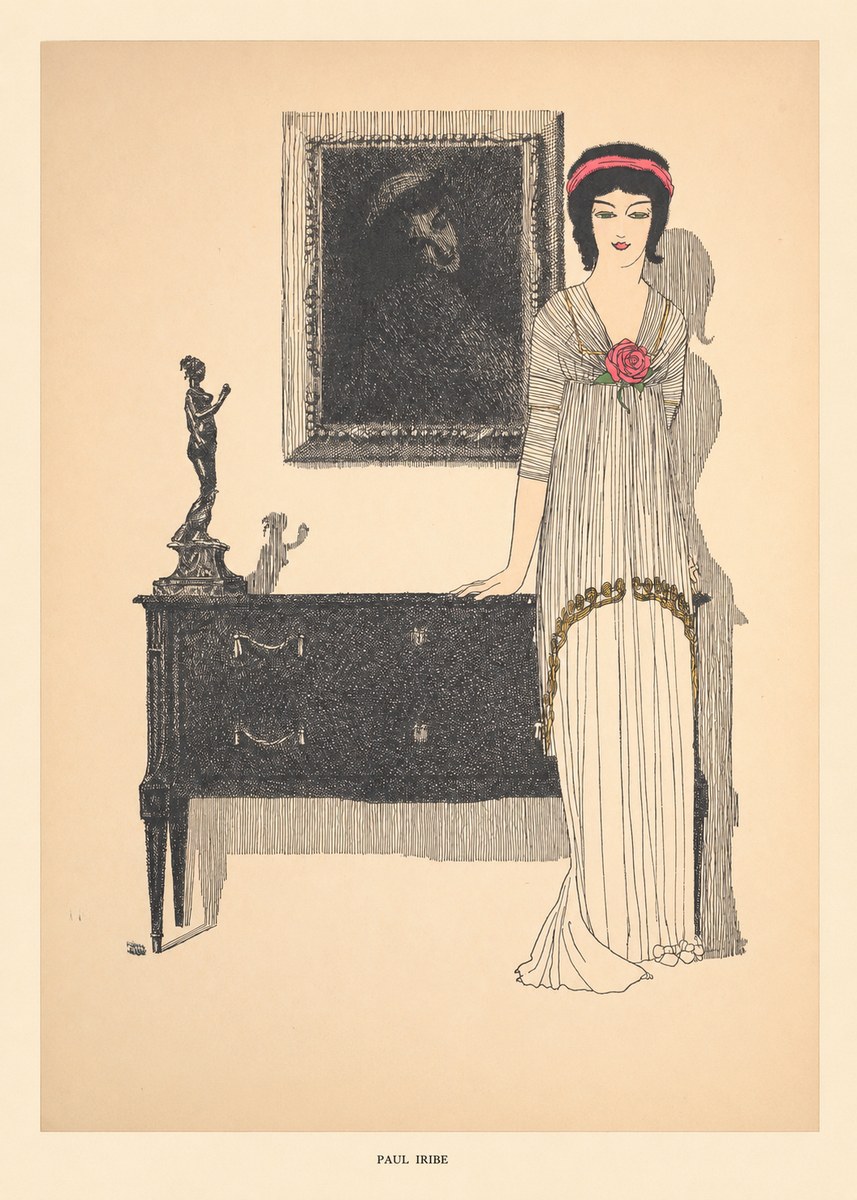 Paul Iribe Woman with Rose No5 - Poster