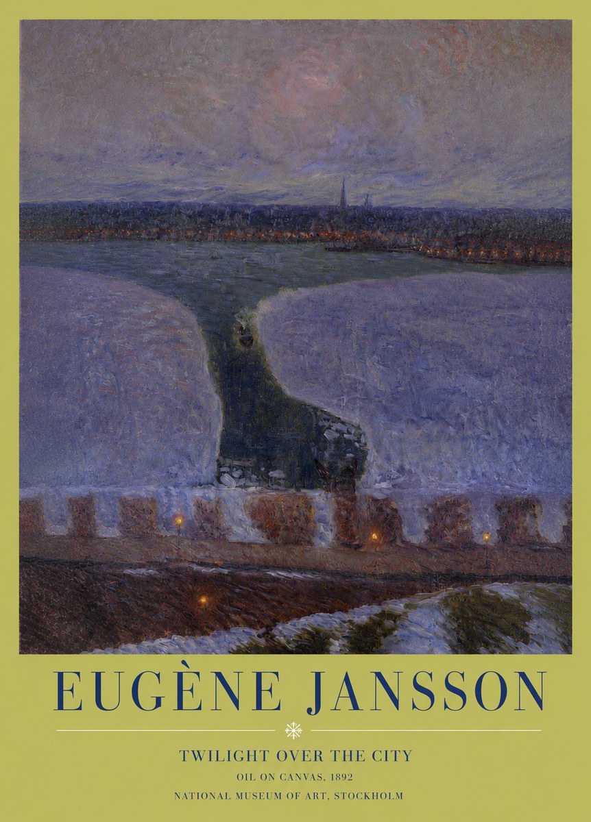 Eugène Jansson Twilight over the City No3 - Poster