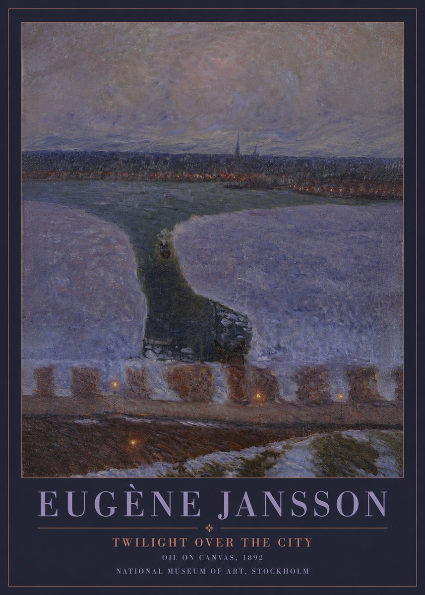 Eugène Jansson Twilight over the City No4 - Poster