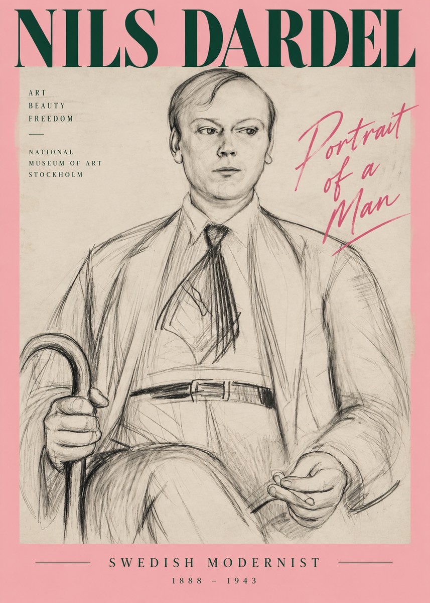 Nils Dardel Portrait of a Man No4 - Poster