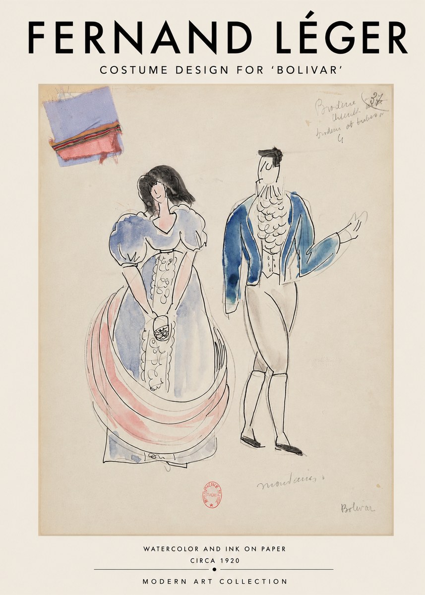 Fernand Léger Costume Design for 'Bolivar' No3 - Poster
