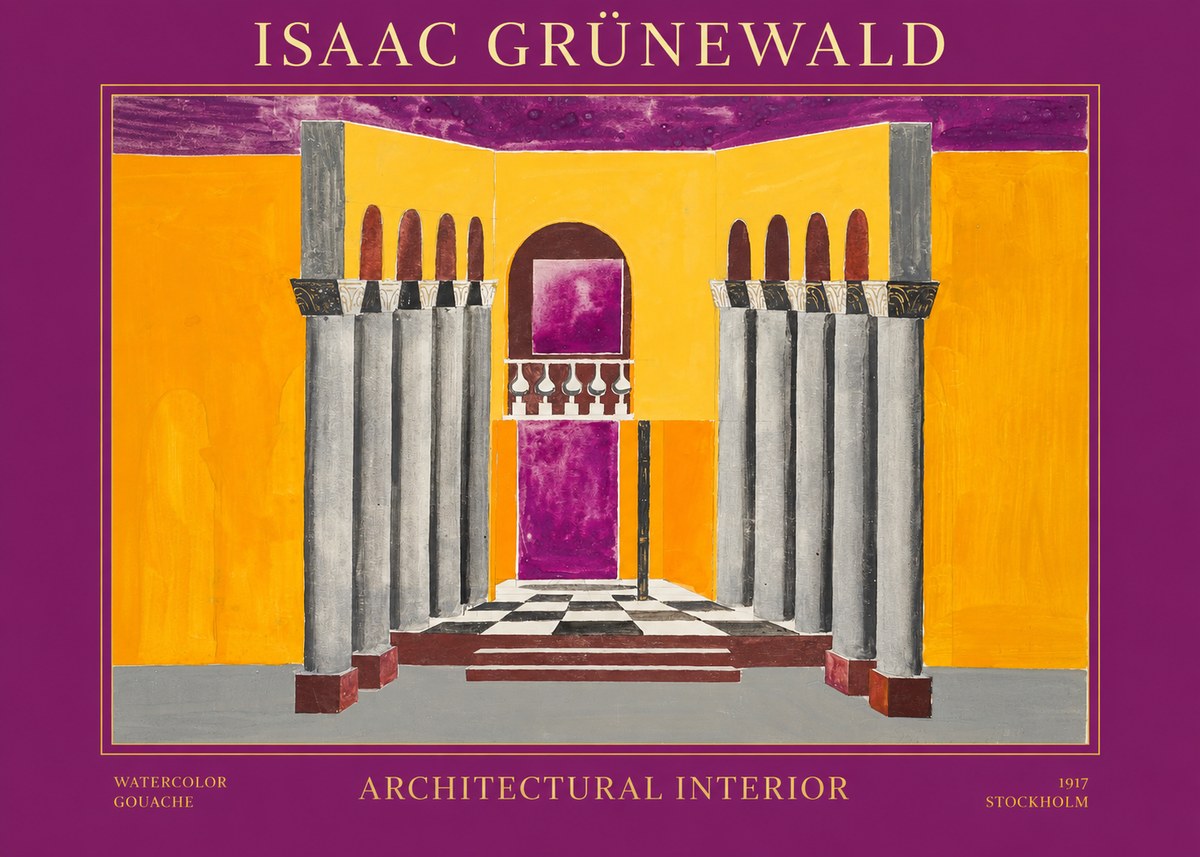 Isaac Grünewald Architectural Interior No1 - Poster