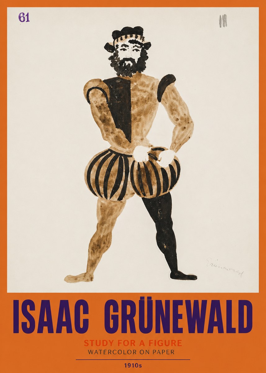Isaac Grünewald Study for a Figure No2 - Poster