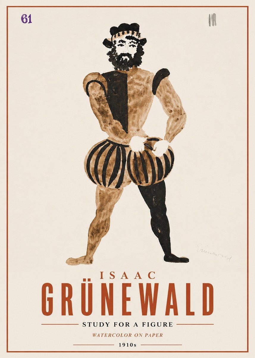 Isaac Grünewald Study for a Figure No6 - Poster