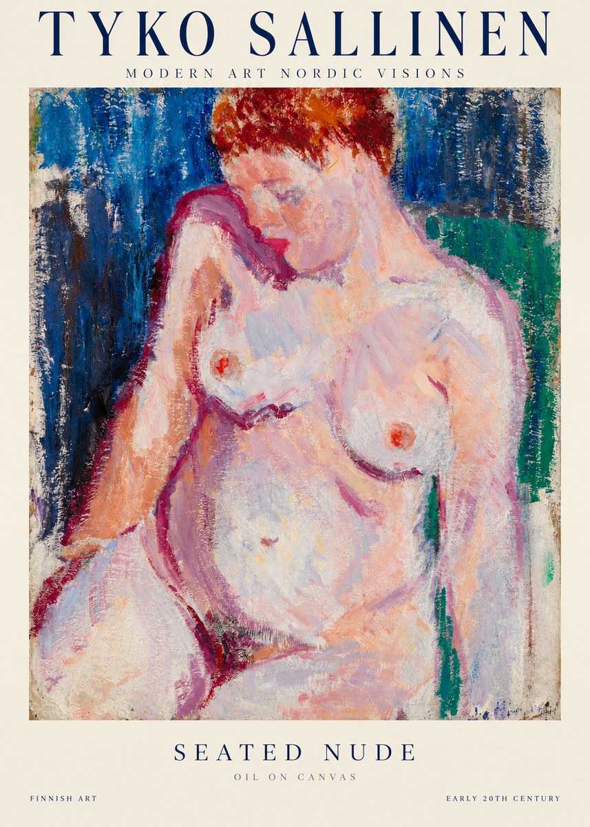 Tyko Sallinen Seated Nude No1 - Poster