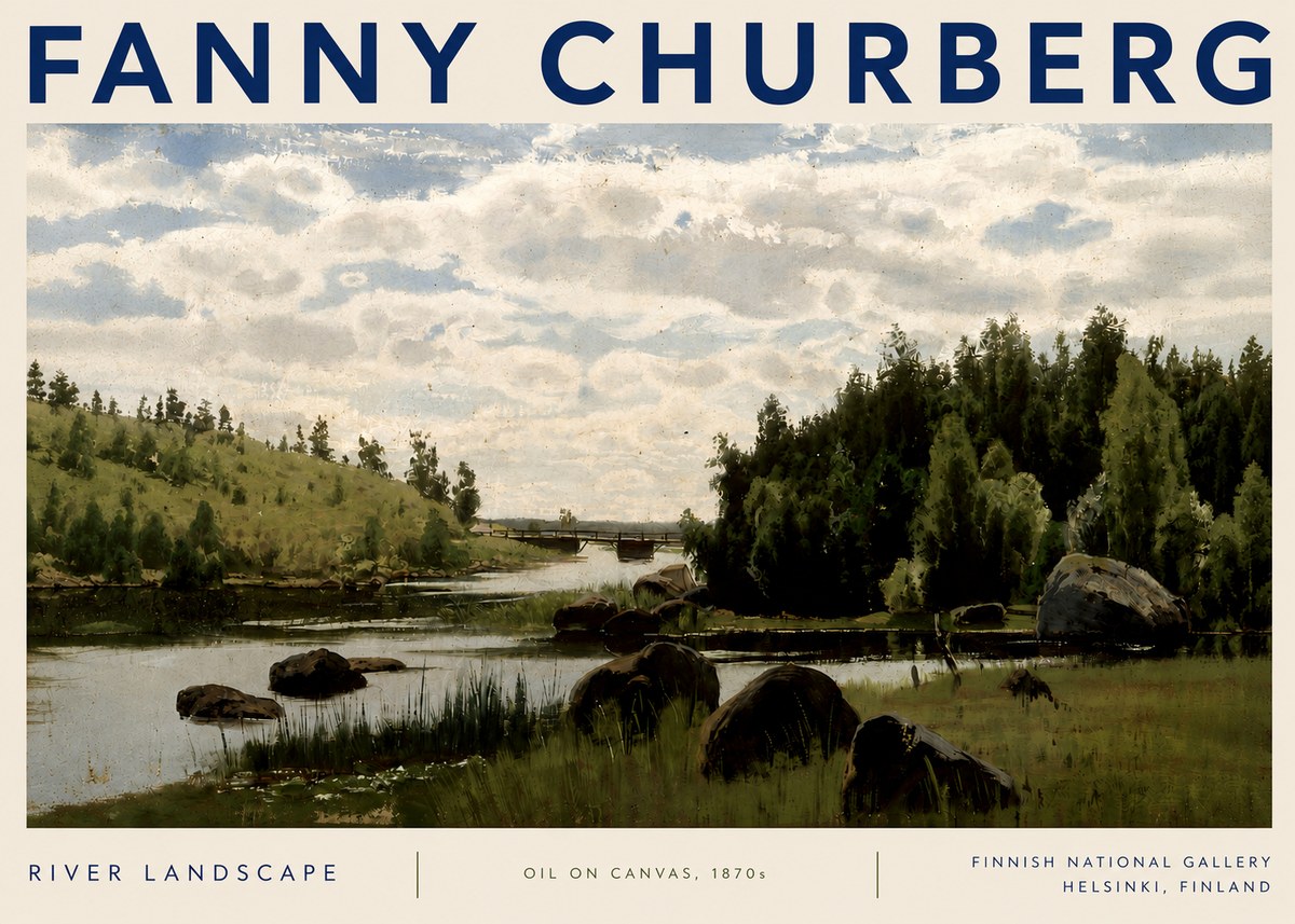 Fanny Churberg River Landscape No3 - Poster