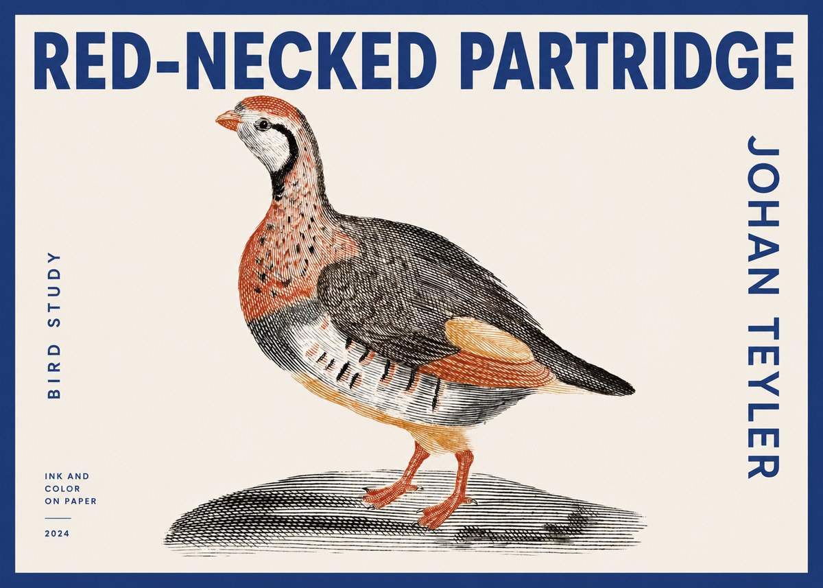 Johan Teyler Red-necked Partridge No2 - Poster