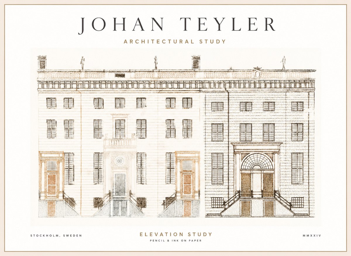 Johan Teyler Elevation Study No1 - Poster
