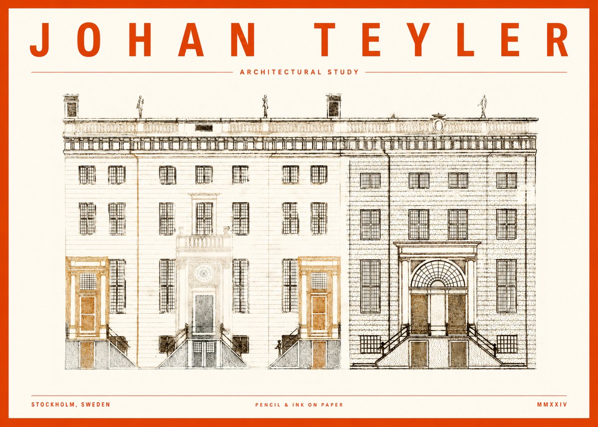 Johan Teyler Elevation Study No2 - Poster