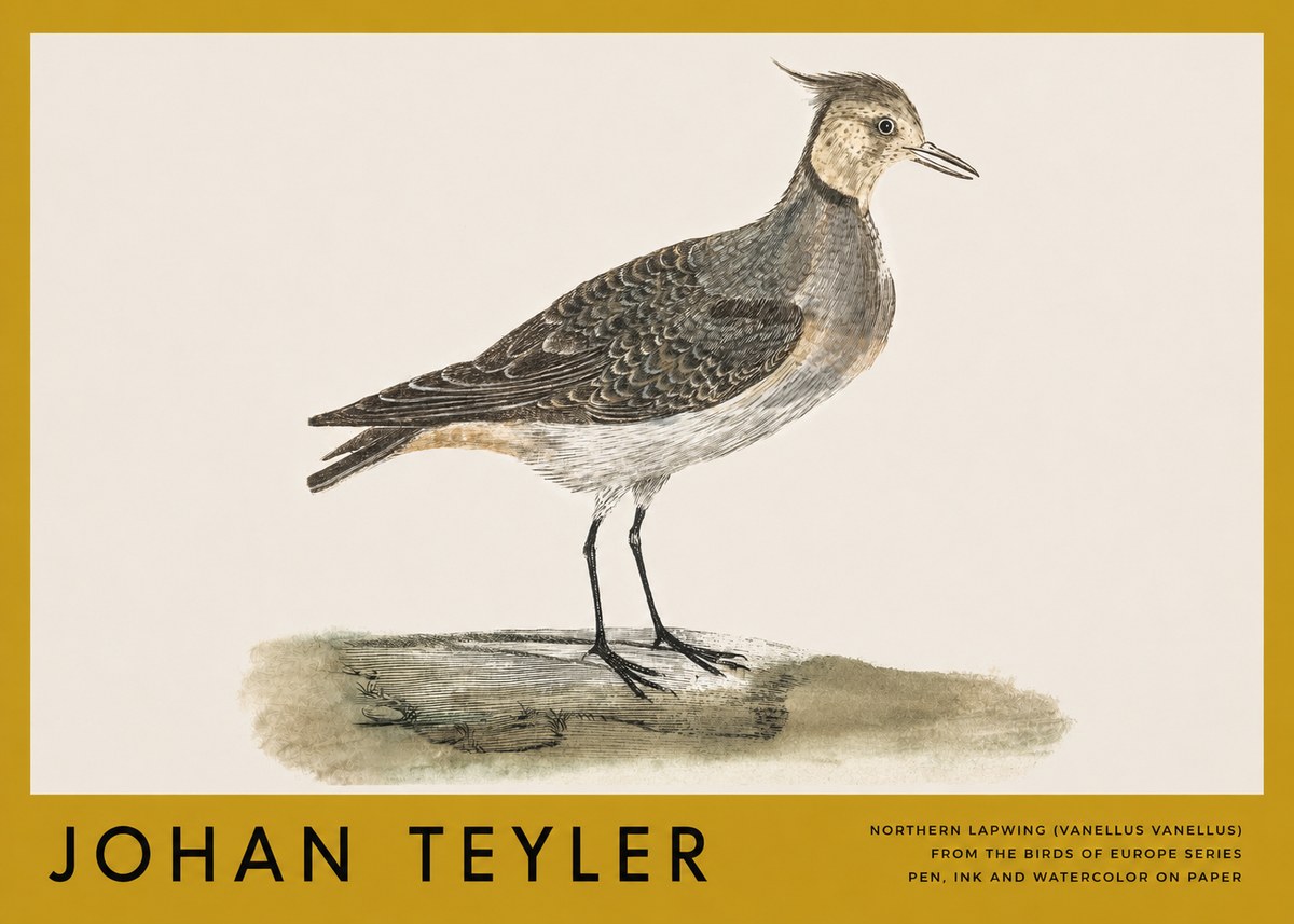 Johan Teyler Northern Lapwing (Vanellus Vanellus) No3 - Poster