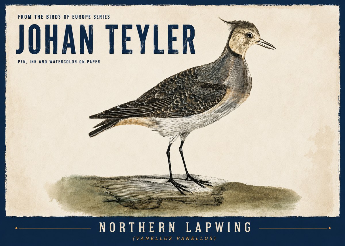 Johan Teyler Northern Lapwing (Vanellus Vanellus) No6 - Poster
