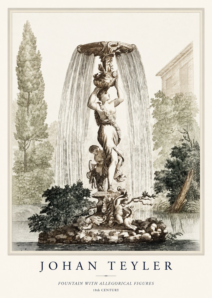 Johan Teyler Fountain with Allegorical Figures No1 - Poster