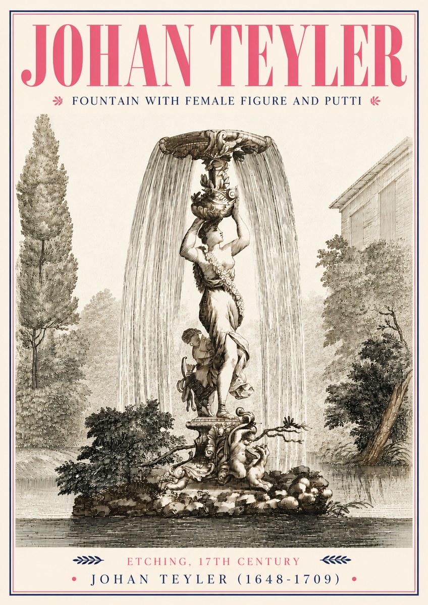 Johan Teyler Fountain with Allegorical Figures No5 - Poster