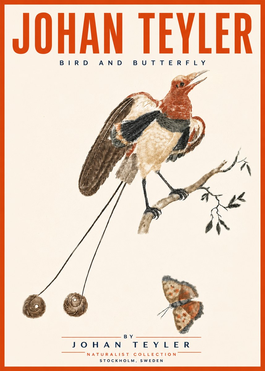 Johan Teyler Bird and Butterfly No5 - Poster