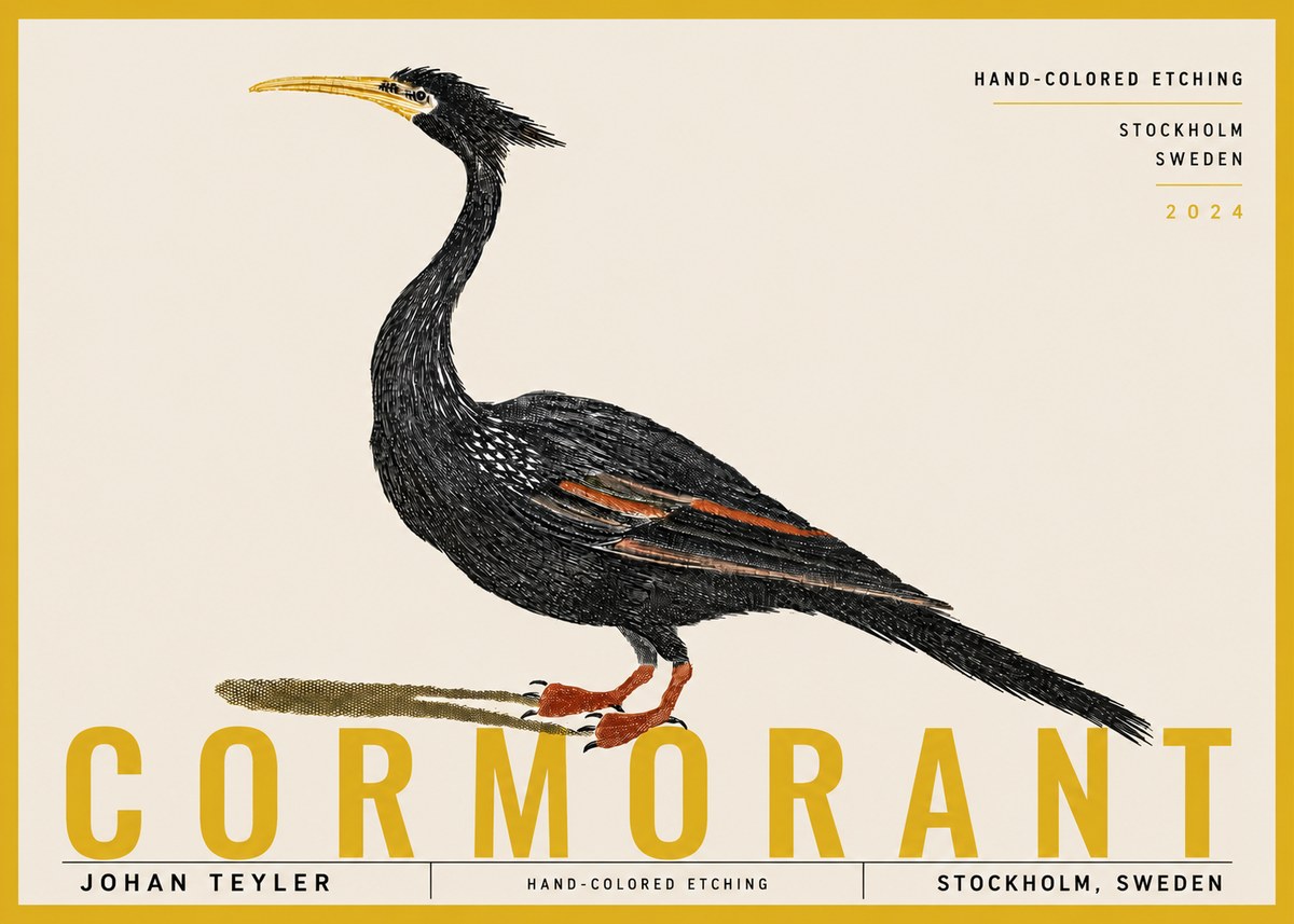 Johan Teyler Cormorant No6 - Poster