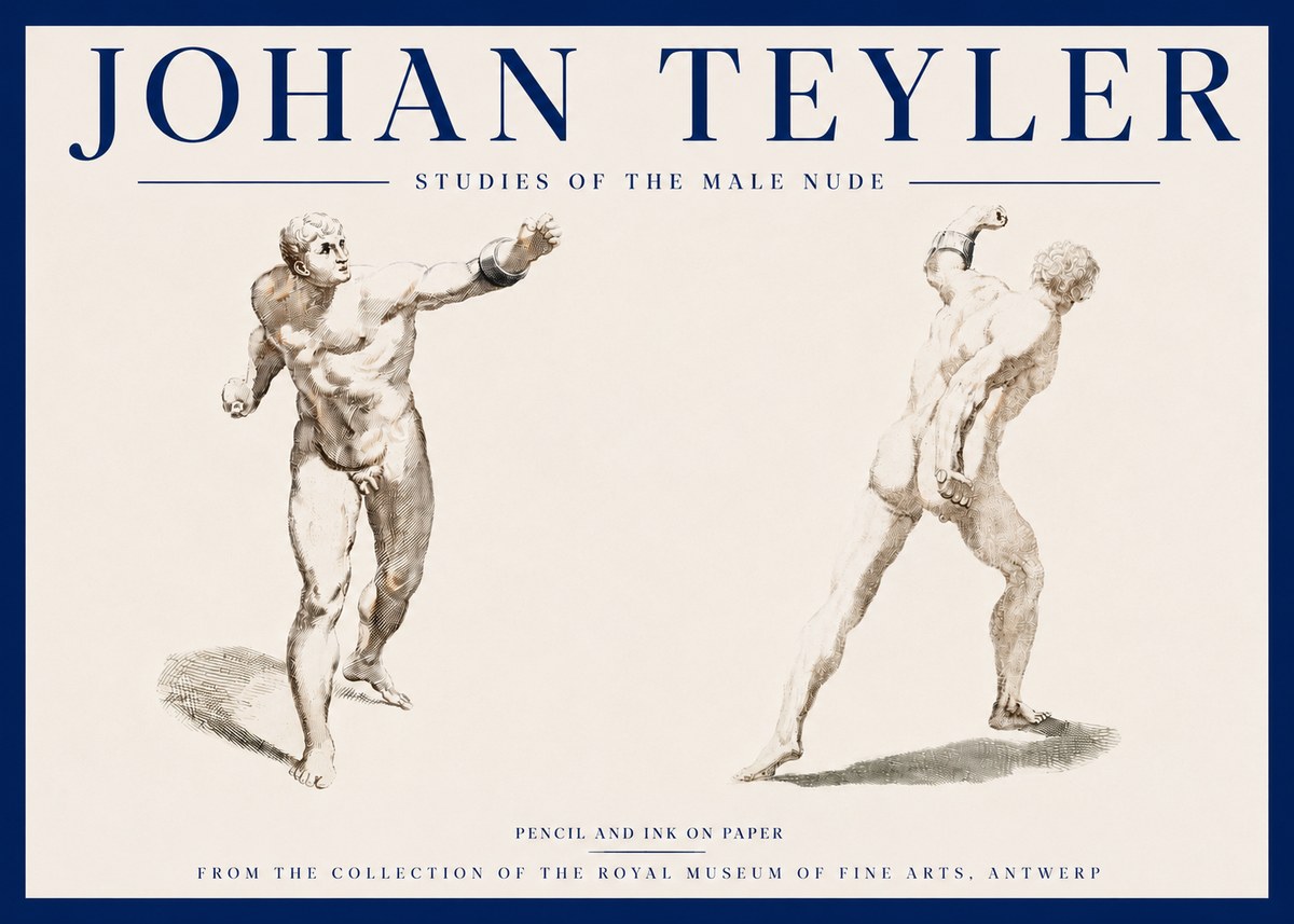 Johan Teyler Studies of the Male Nude No3 - Poster