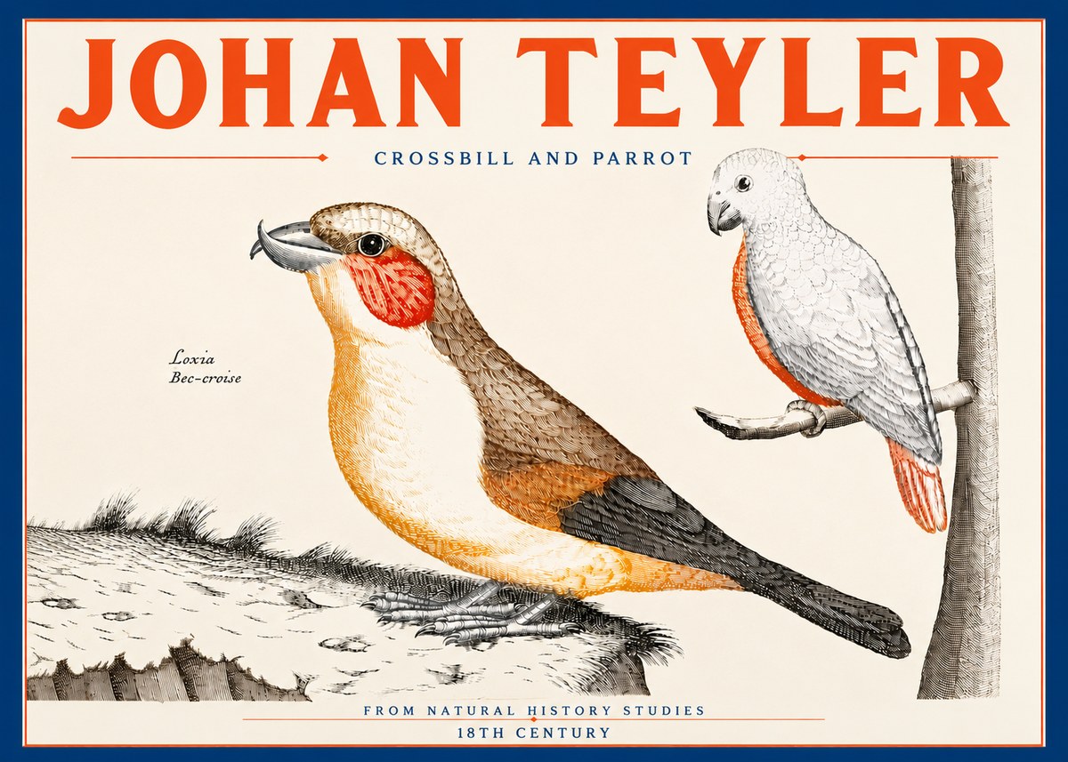 Johan Teyler Crossbill and Parrot No5 - Poster