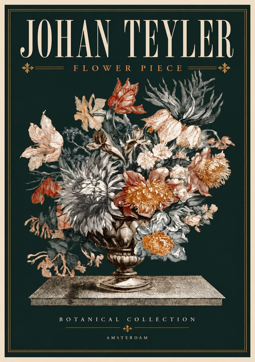 Johan Teyler Flower Piece No4 - Poster