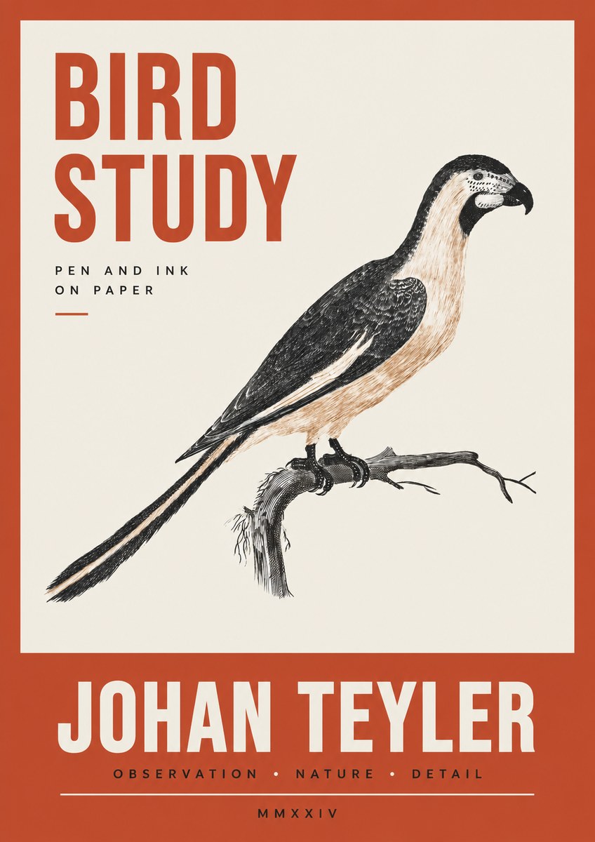 Johan Teyler Bird Study I No3 - Poster